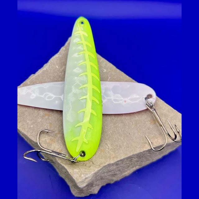 Crazy Canuck Trolling Spoons - Lime Glow