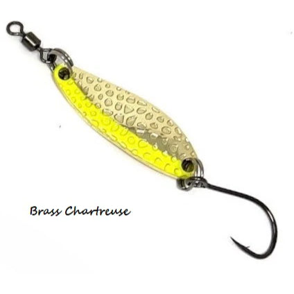 Prime Lures Wiggler Spoons - Brass/Chartreuse