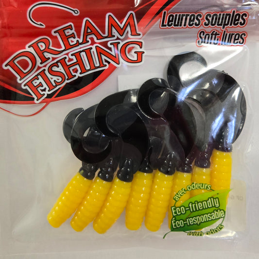 Dream Fishing 3" Grubs - Yellow/Black Tail
