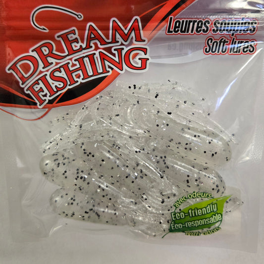 Dream Fishing Tubes - Clear Black/Silver Flake