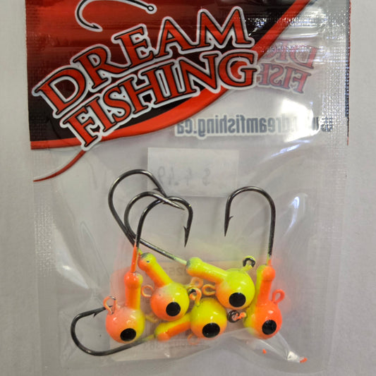 Dream Fishing Jig Heads - Chartreuse/Orange