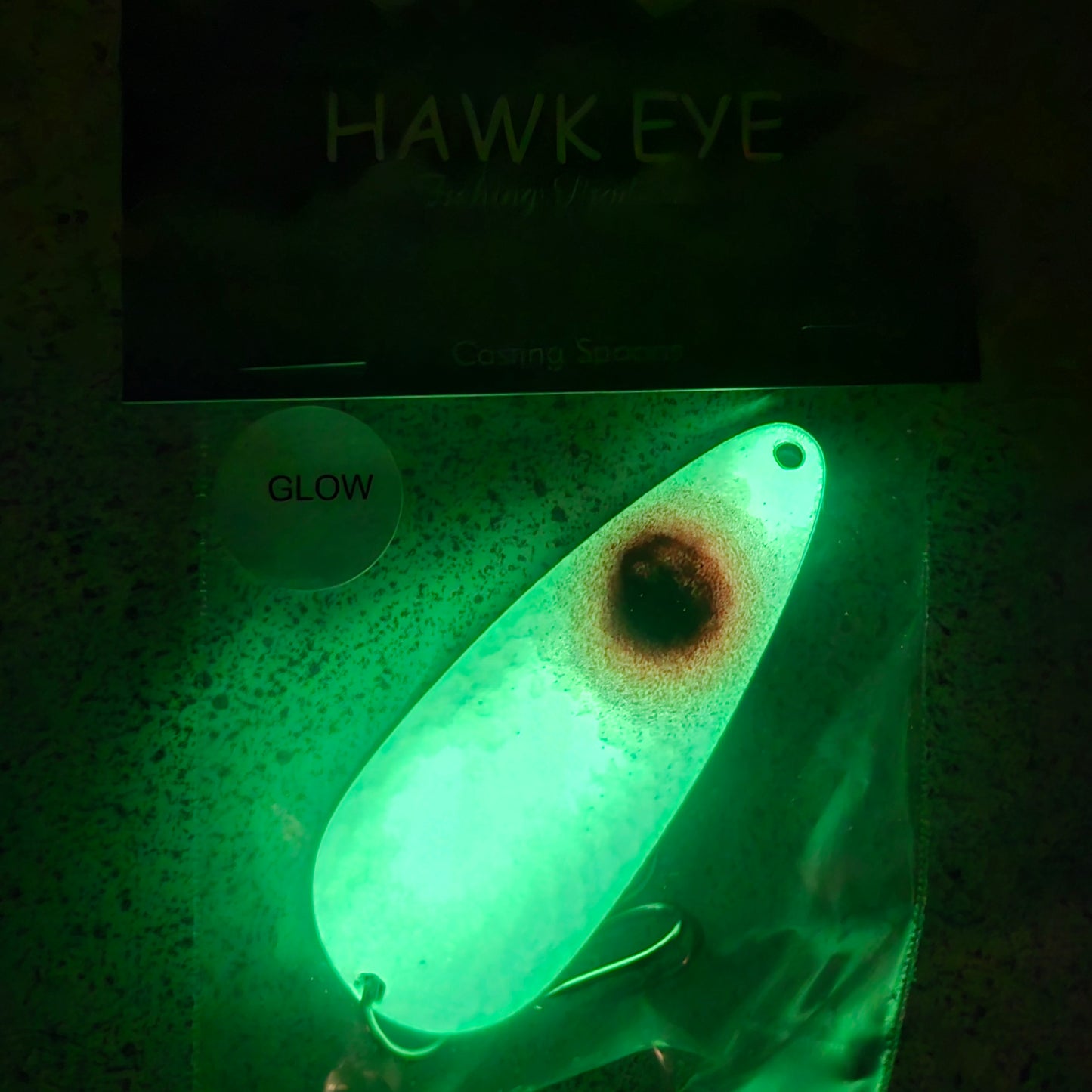 Hawk Eye 2 3/4" Casting Spoon - Glow HEC012 1/2oz
