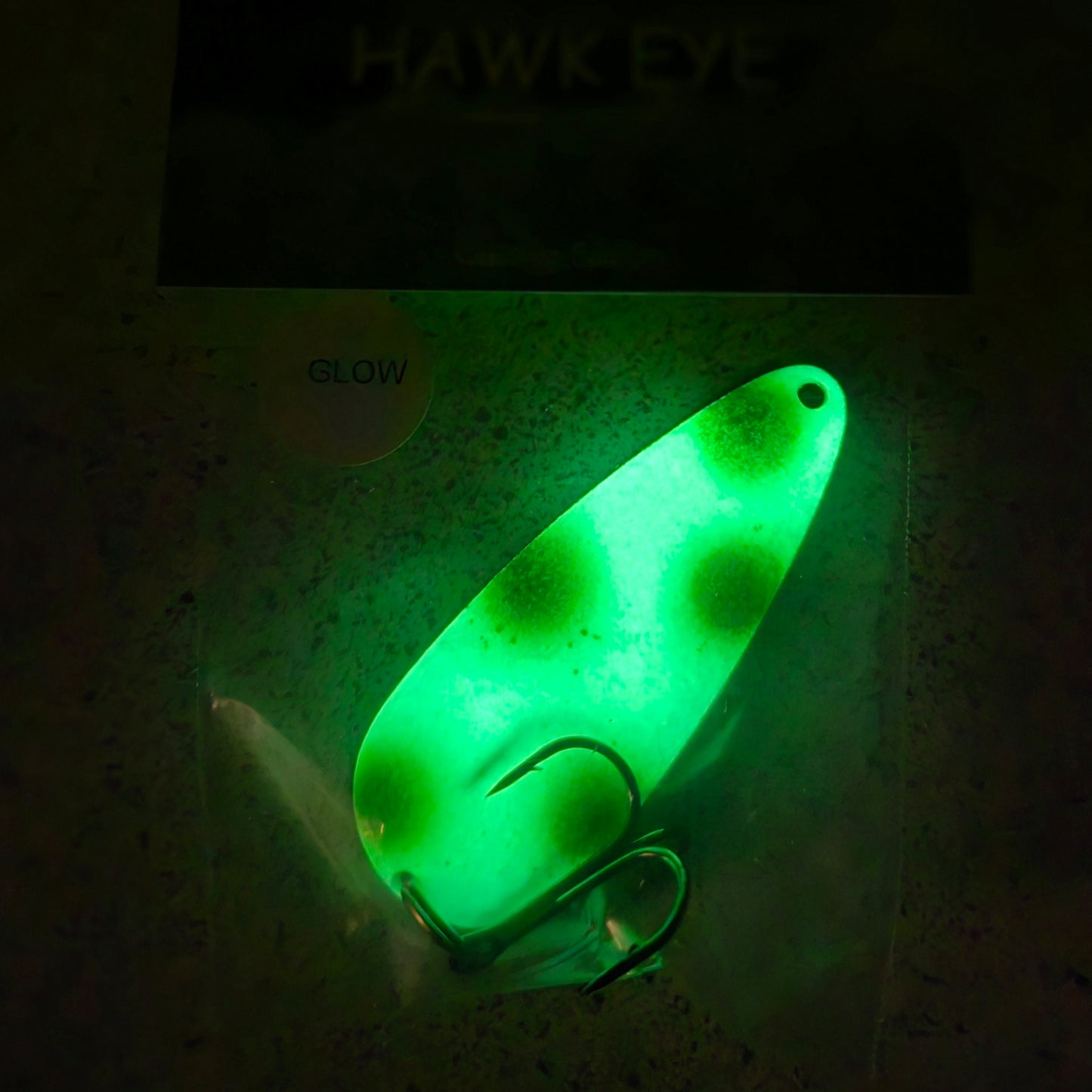 Hawk Eye 2 3/4" Casting Spoon - Glow HEC013 1/2oz