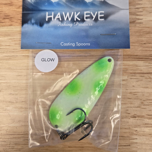 Hawk Eye 2 3/4" Casting Spoon - Glow HEC013 1/2oz