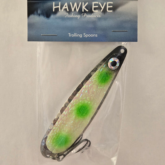 Hawk Eye 4 3/4" Trolling Spoon - Green Ice