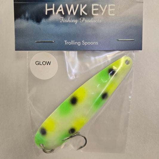 Hawk Eye Trolling Spoon - Glow Lemon Lime