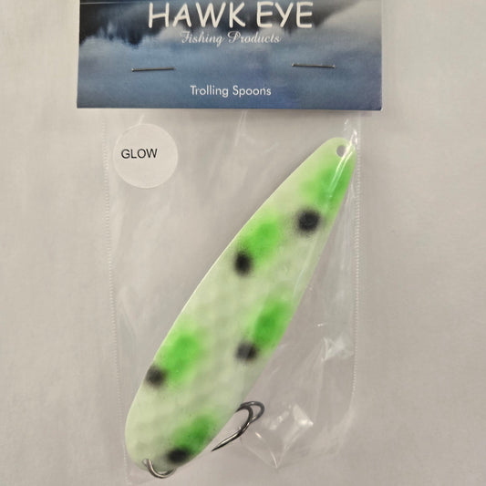 Hawk Eye Trolling Spoon - Limey - Glow