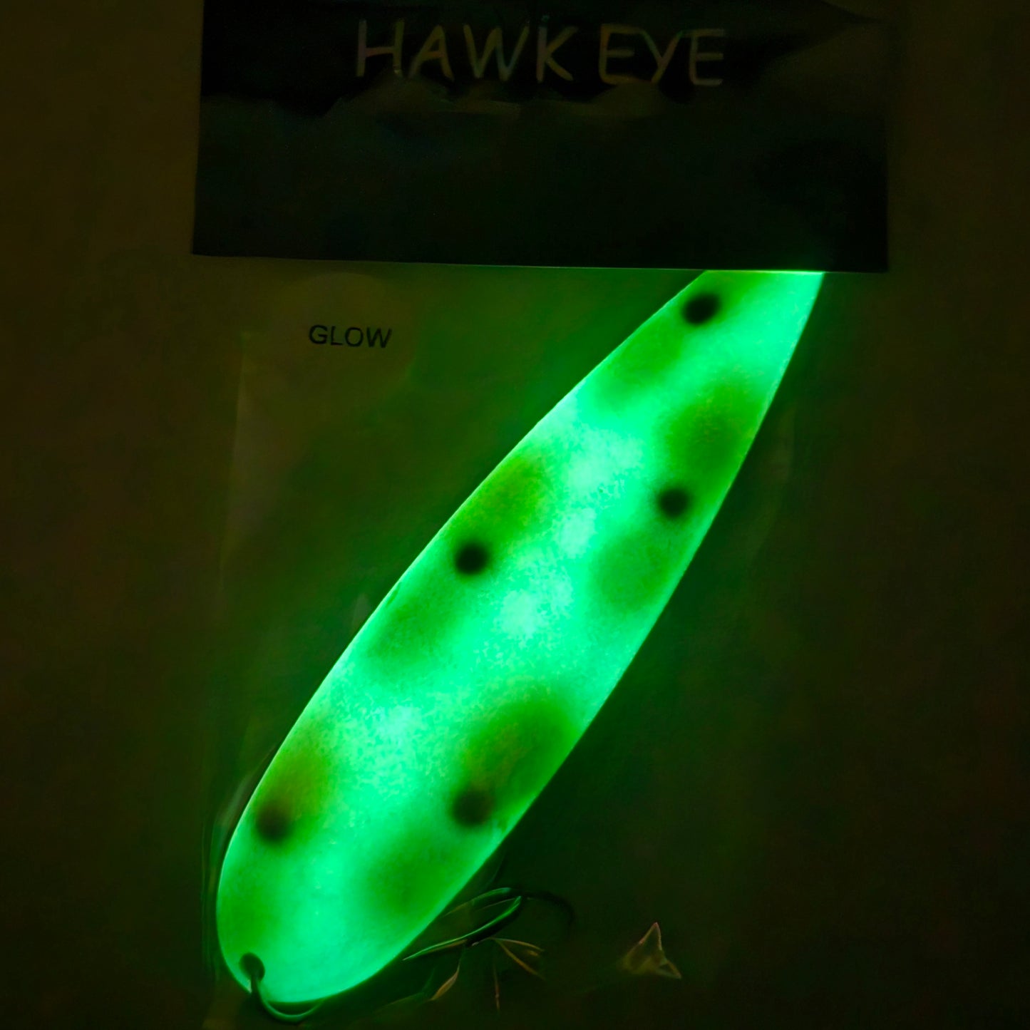 Hawk Eye Trolling Spoon - Glow Lemon Lime