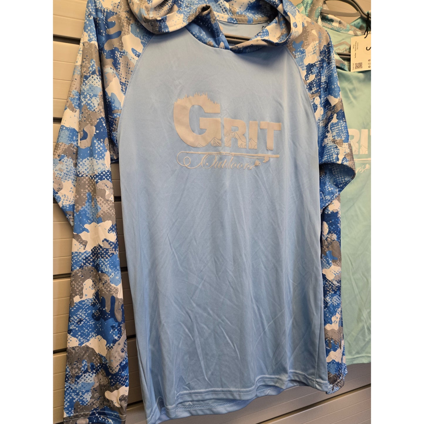 Grit Outdoors - UV Hooded Jersey - Blue Camo