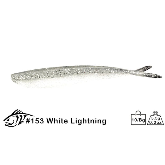 Lunker City FIN-S Fish 4" White Lightning