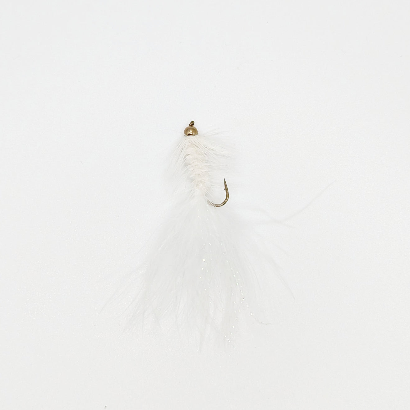 RAVEN BEAD HEAD WOOLLY BUGGER, SIZE 8, WHITE