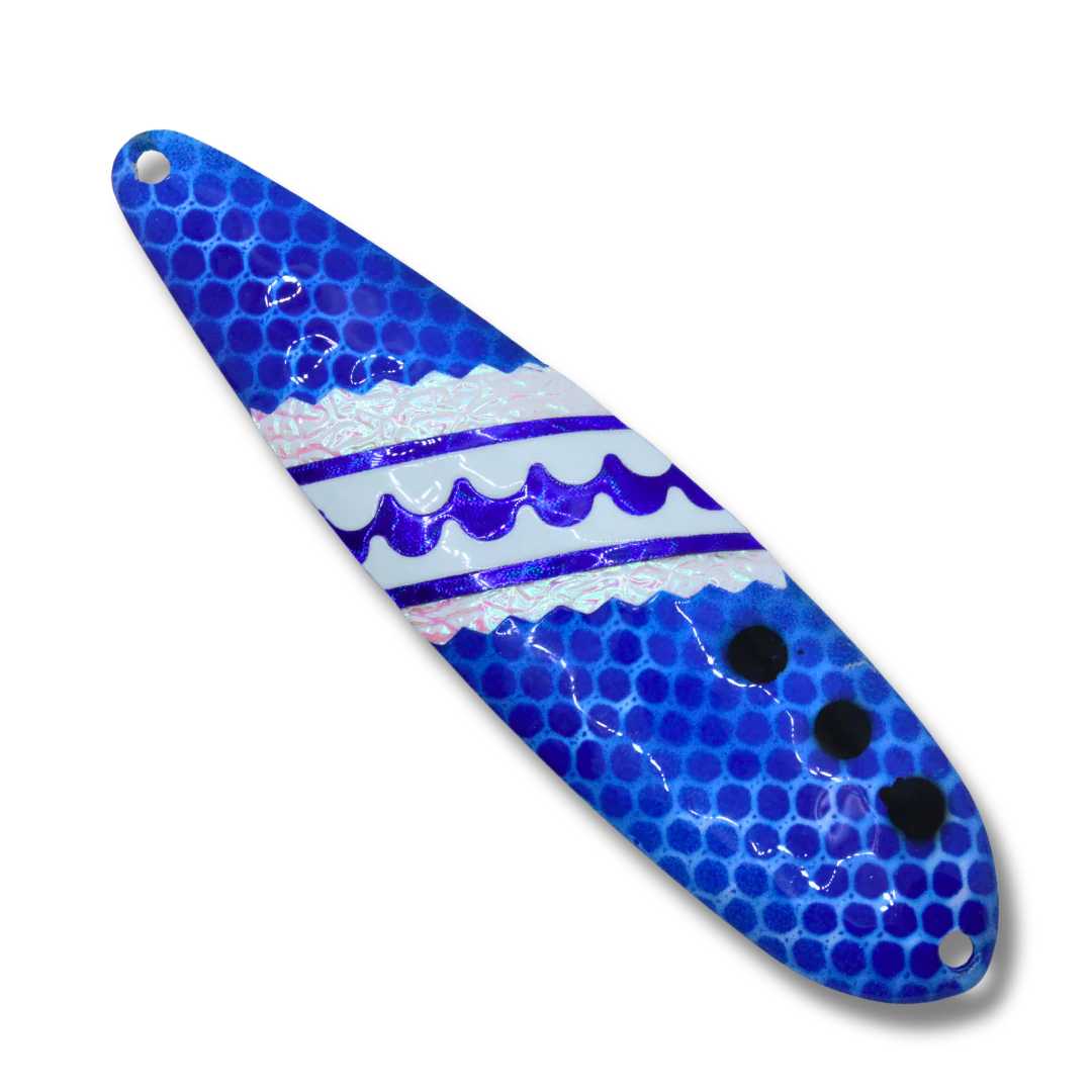 TNT Trolling Spoon - Radioactive Blue Okopipi