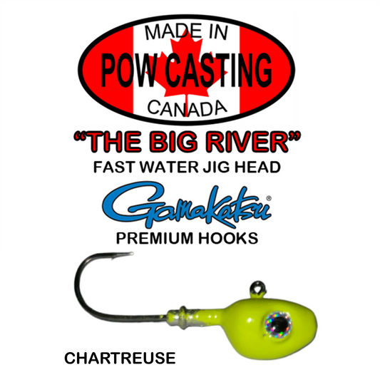 POW Casting Big River Jig Heads - Chartreuse
