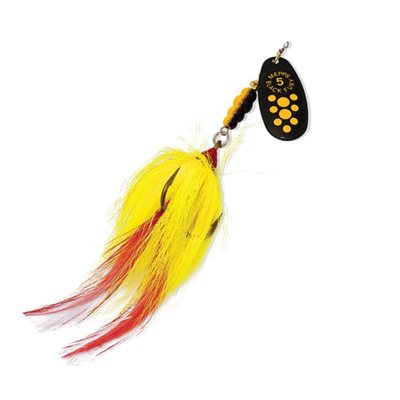 Mepps Black Fury Dressed Musky Killer - Black w/Yellow Dots