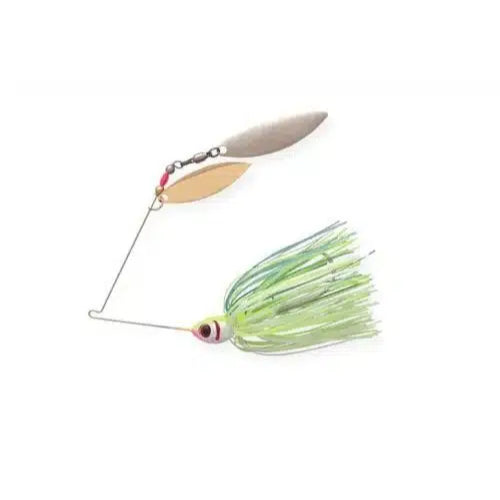 BOOYAH Spinnerbait - 3/8 oz Double Feuille de Saule Graphique Prl Wht/Chrt Shad