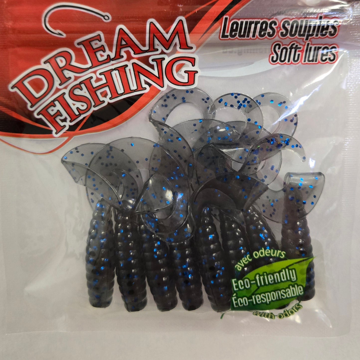 Dream Fishing 3" Grubs - Smoke/Blule Flake