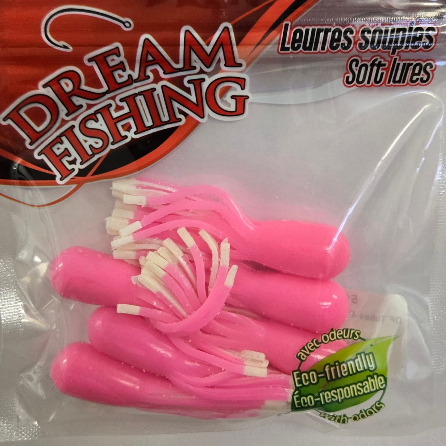 Dream Fishing Tubes - Bubblegum/White Tail