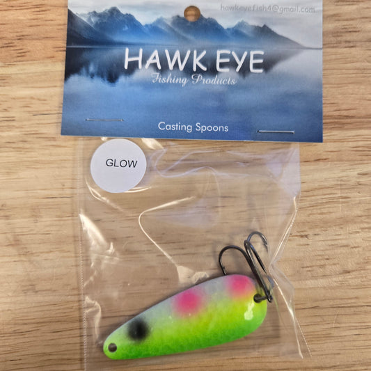 Hawk Eye 2 1/4" Casting Spoon - Glow HEC011
