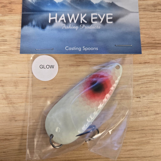Hawk Eye 2 3/4" Casting Spoon - Glow HEC012 1/2oz