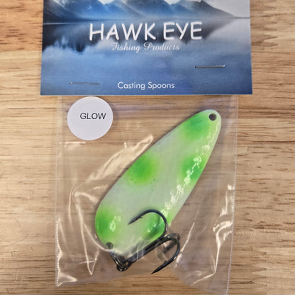 Hawk Eye 2 3/4" Casting Spoon - Glow HEC013 1/2oz