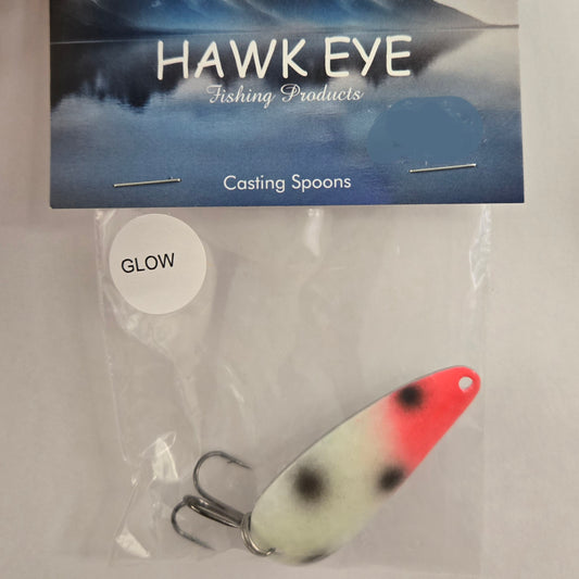 Hawk Eye 2 1/4" Casting Spoon - Glow Sore Nose