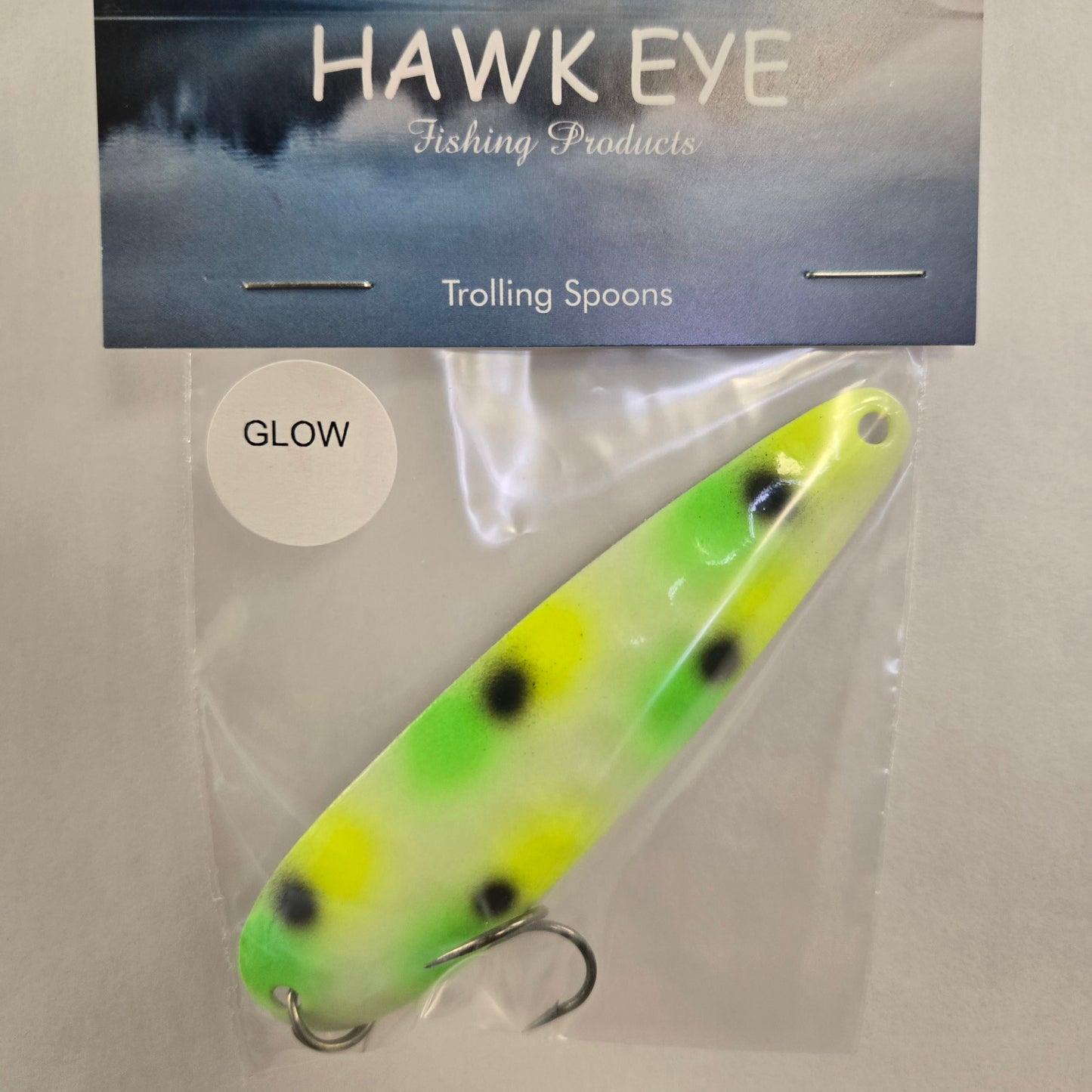 Hawk Eye Trolling Spoon - Glow Lemon Lime