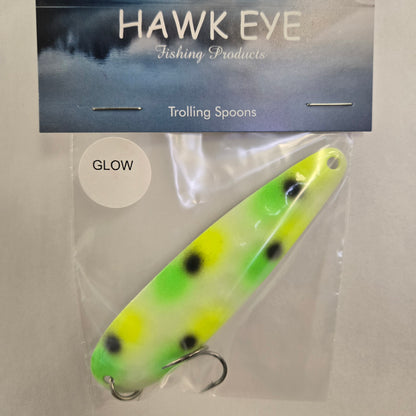 Hawk Eye Trolling Spoon - Glow Lemon Lime