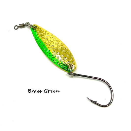 Prime Lures Wiggler Spoons - Brass/Green