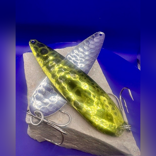 Crazy Canuck Trolling Spoons - Crazy Green Leopard