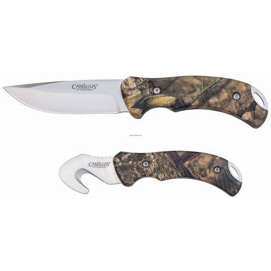Camillus - Hunters Set Titanium 6" Gut Hook and 9" Drop Point Knife