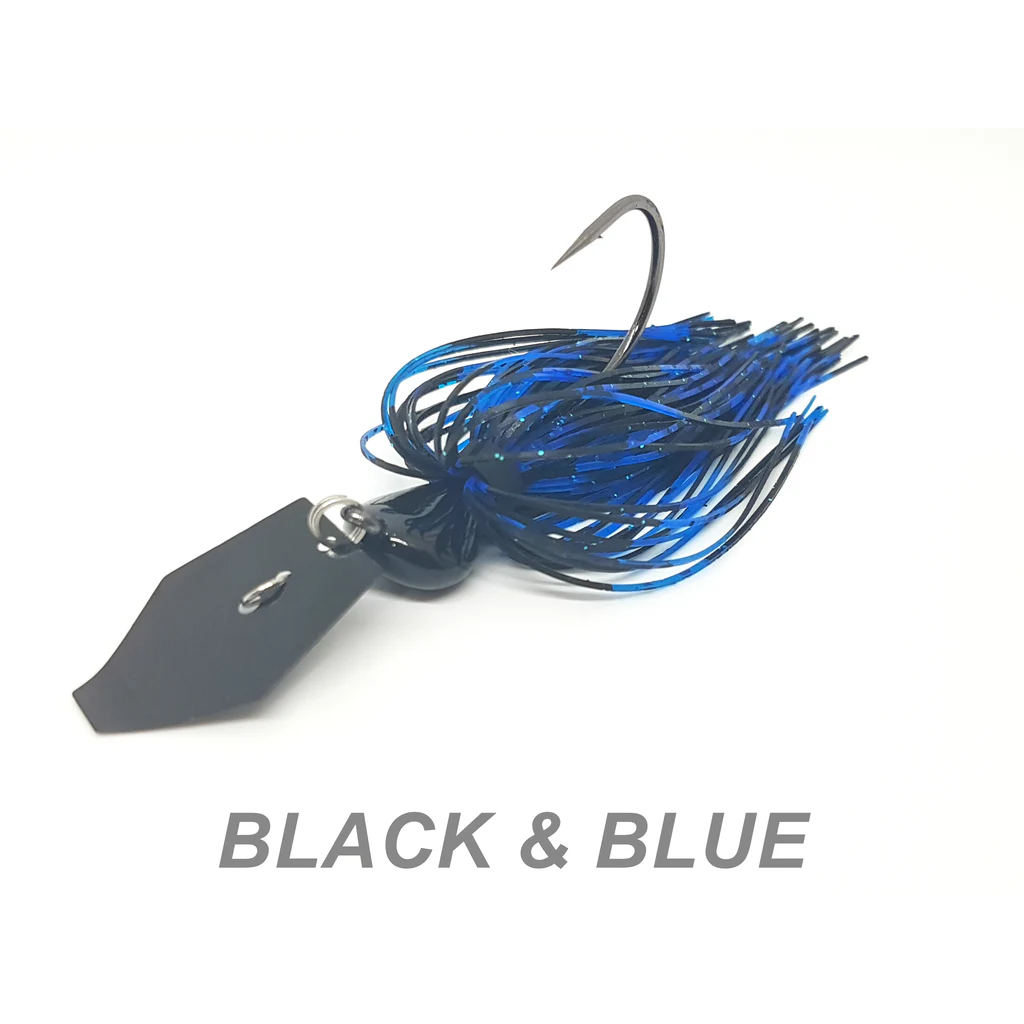 Weapons of Bass Destruction - Bladed Jig - BLACK+BLUE / Black Blade