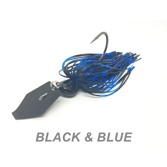 Weapons of Bass Destruction - Bladed Jig - BLACK+BLUE / Black Blade