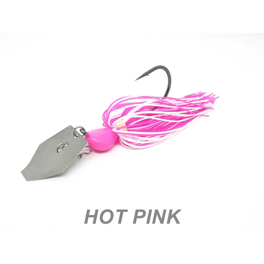 Weapons of Bass Destruction - Bladed Jig - HOT PINK / Natural Blade