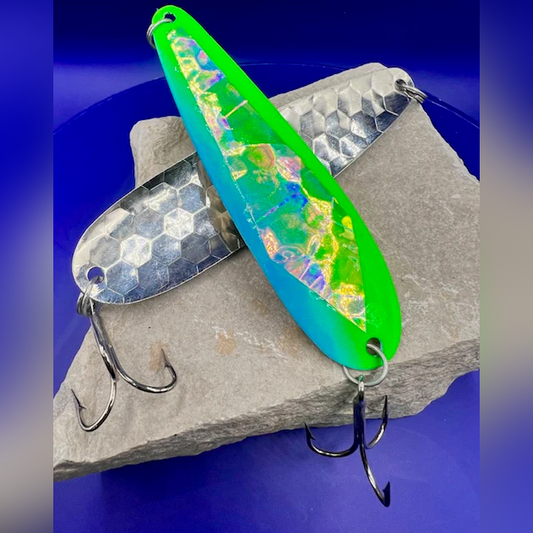 Crazy Canuck Trolling Spoons - Crazy Green Lizard