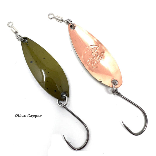 Prime Lures Trinity Spoons - Olive/Copper Backside