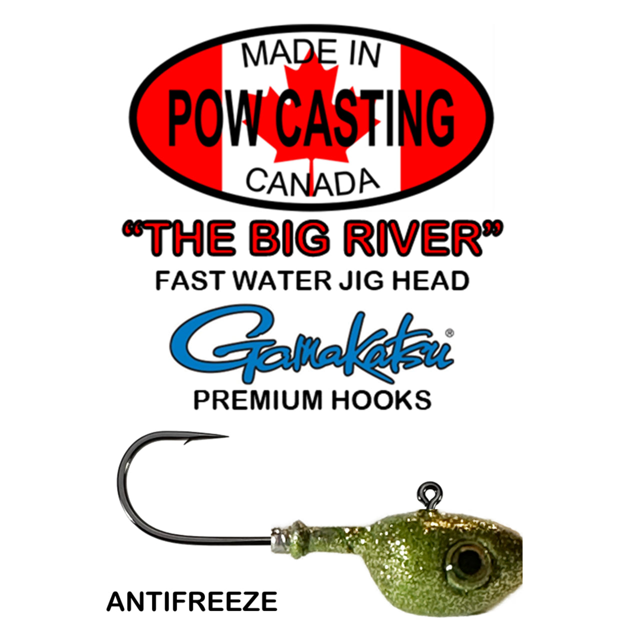POW Casting Big River Jig Heads - Antifreeze