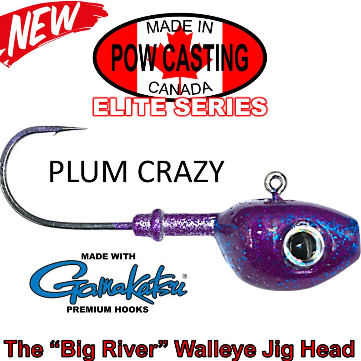 POW Casting Big River Jig Heads - Plum Crazy