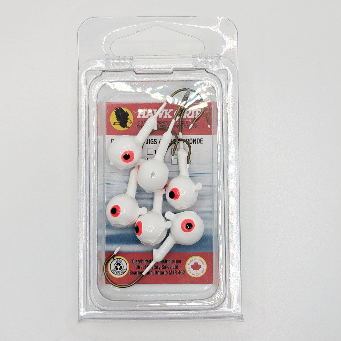 DFS JIG HEADS - 6/PKG CLAMPACK - 1/4OZ - SOLID COLOUR - White