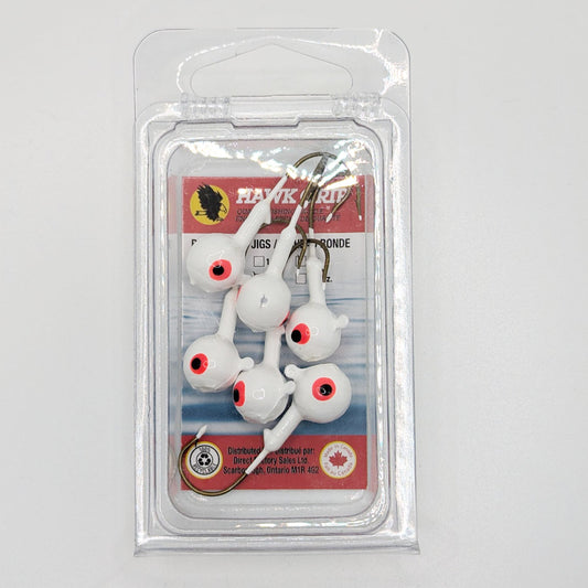 DFS JIG HEADS - 6/PKG CLAMPACK - 3/8OZ - SOLID COLOUR - White