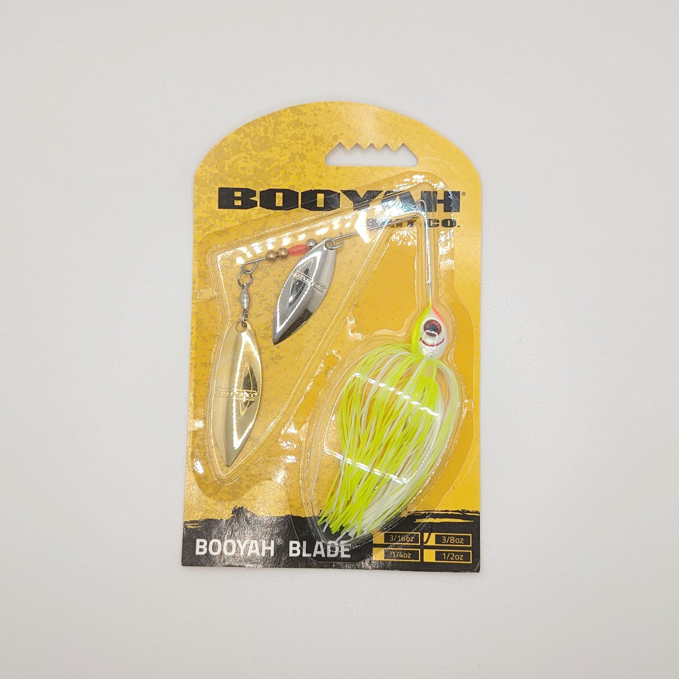 BOOYAH Spinnerbait - 3/8 oz Double Feuille de Saule Chrt Prl Wht/Wht Chrt