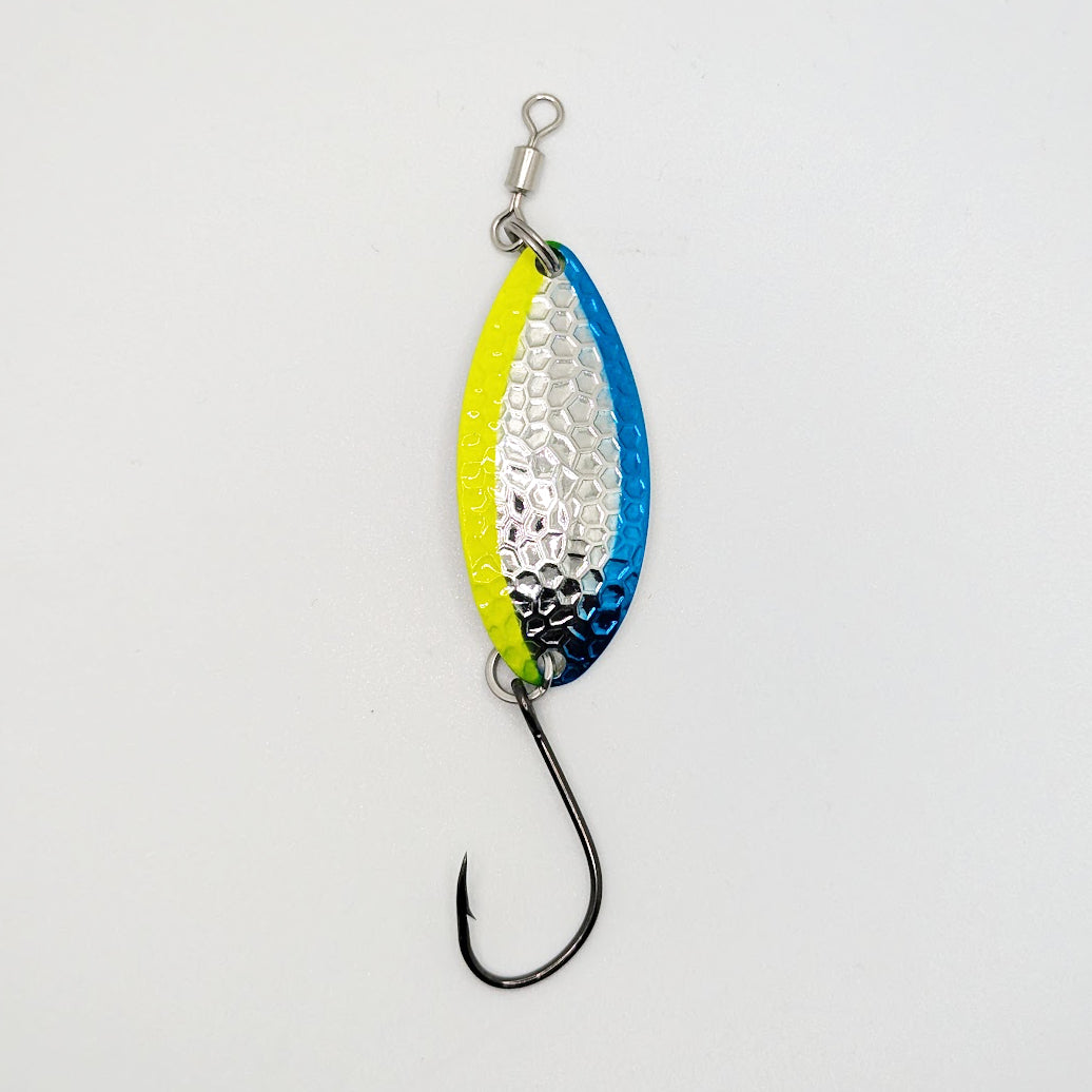 Prime Lures Glory Spoons - Blue/Silver/Yellow Chartreuse