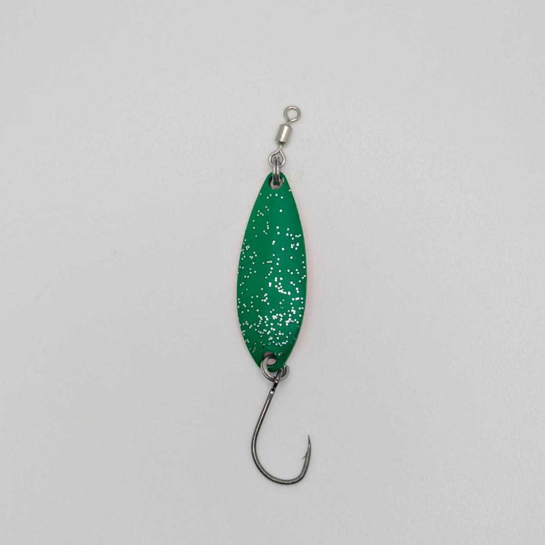 Prime Lures Trinity Spoons - Green/Orange Backside