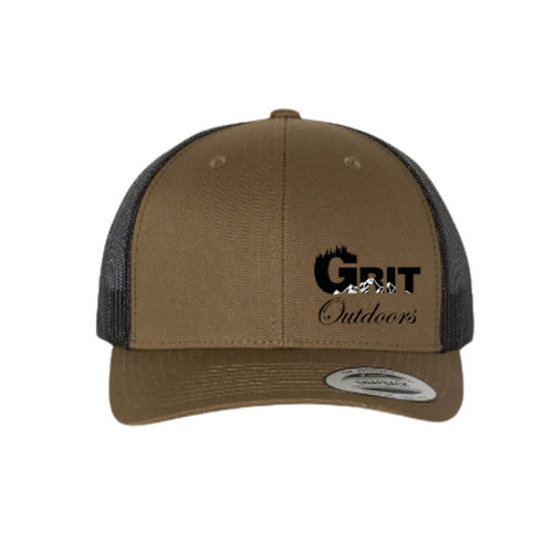 Grit Outdoors Trucker Snap Back Hat - Brown/Black