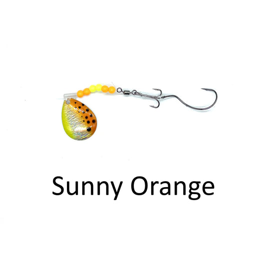 Walleye Nation Creations Double Trouble Worm Harness - SunOrange