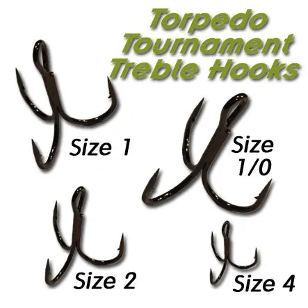 Torpedo Tournament 2X Strong Treble Hooks