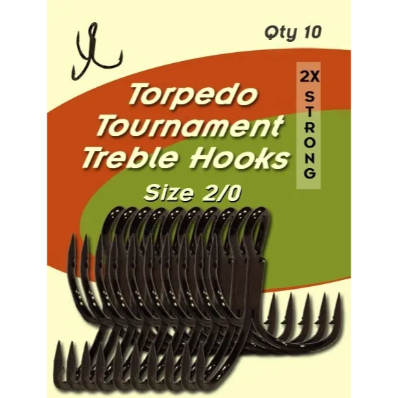 Torpedo Tournament 2X Strong Treble Hooks