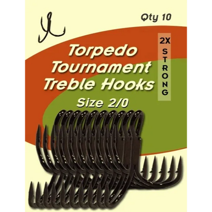 Torpedo Tournament 2X Strong Treble Hooks